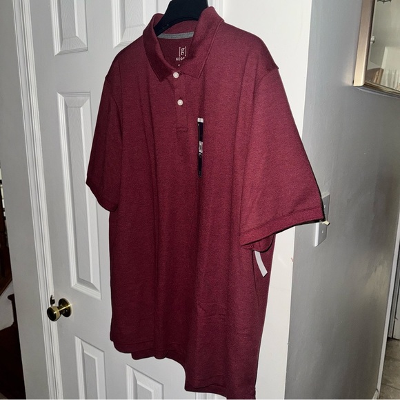 George Men's XL Pique Polo Shirt Heritage Russet Heather NWT Big Vtg 90s Stretch - Picture 10 of 12